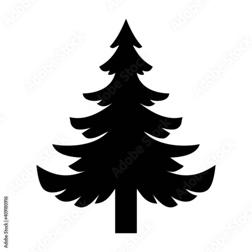 Vector high quality illustration of a black fir icon silhouette 