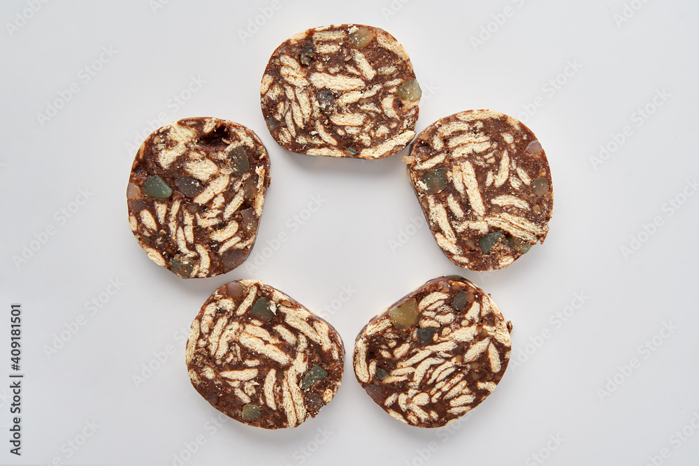Chocolate salami dessert Chocolate salami dessert