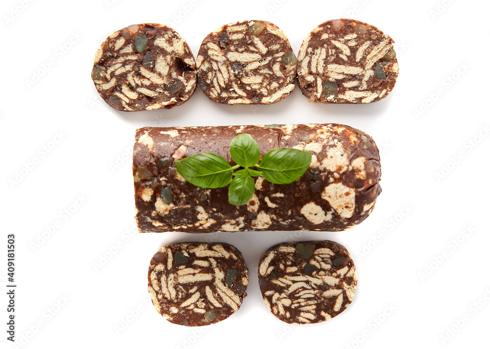 Chocolate salami dessert Chocolate salami dessert