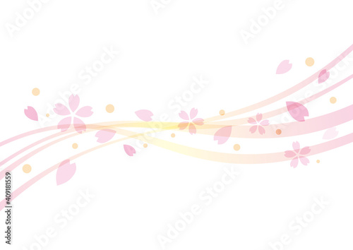 風に舞う桜の花
