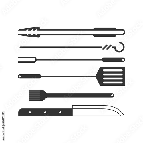 Bbq. Logo templates and design elements for restaurant business. Set of bbq vector design elements.