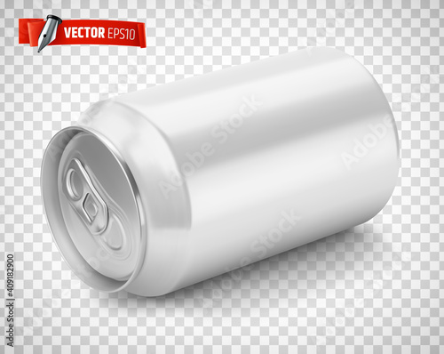 Canette de soda blanche vectorielle sur fond transparent