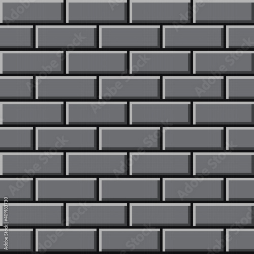Gray brick texture pixel art. Vector picture.
