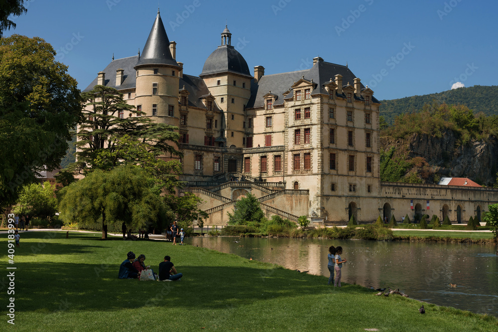 Fototapeta premium Chateau de Vizille Medieval Castle with Park