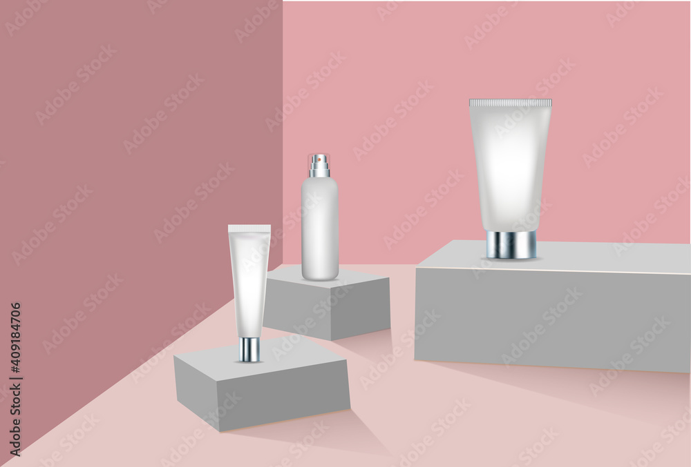 Cosmetics product advertising presentation podium Cosmetics product advertising presentation podium