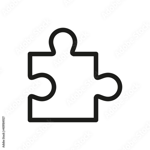 Puzzle piece isolated icon, part of puzzle outline vector icon with editable stroke