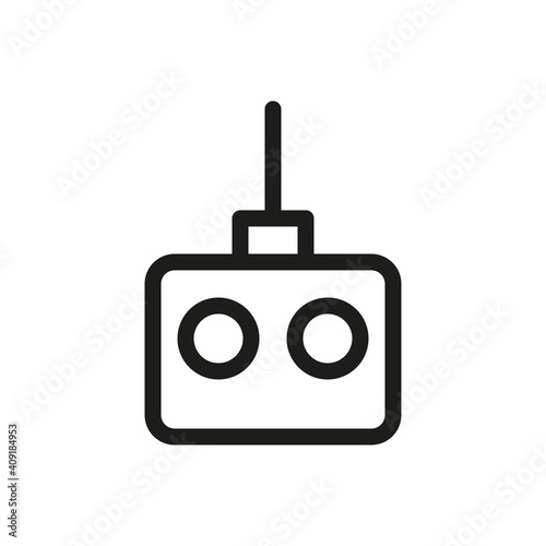 RC controller isolated icon, remote control for quadcopter outline vector icon with editable stroke