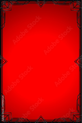 Wallpaper Mural Decorative background patten frame. Black ornament on a red background. Place for the text. Vector illustration. Torontodigital.ca