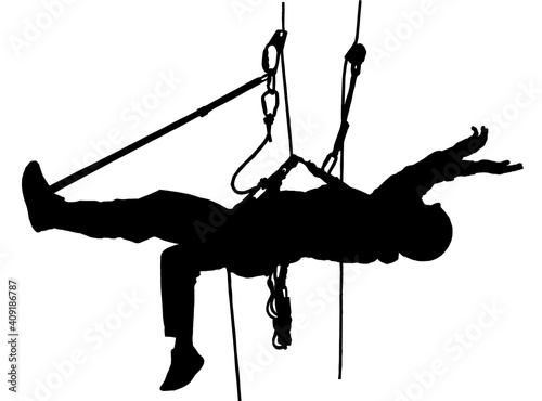 Slika na platnu Rope access technician descending ropes