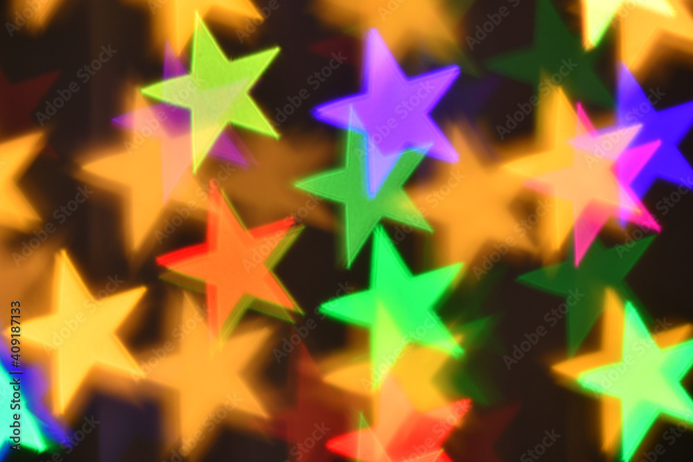 Obraz premium colorful stars illumination for holiday or abstract boke background