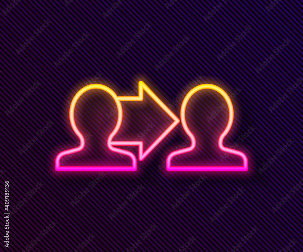 Glowing neon line Project team base icon isolated on black background. Business analysis and planning, consulting, team work, project management. Vector. Glowing neon line Project team base icon isolated on black background. Business analysis and planning, consulting, team work, project management. Vector.