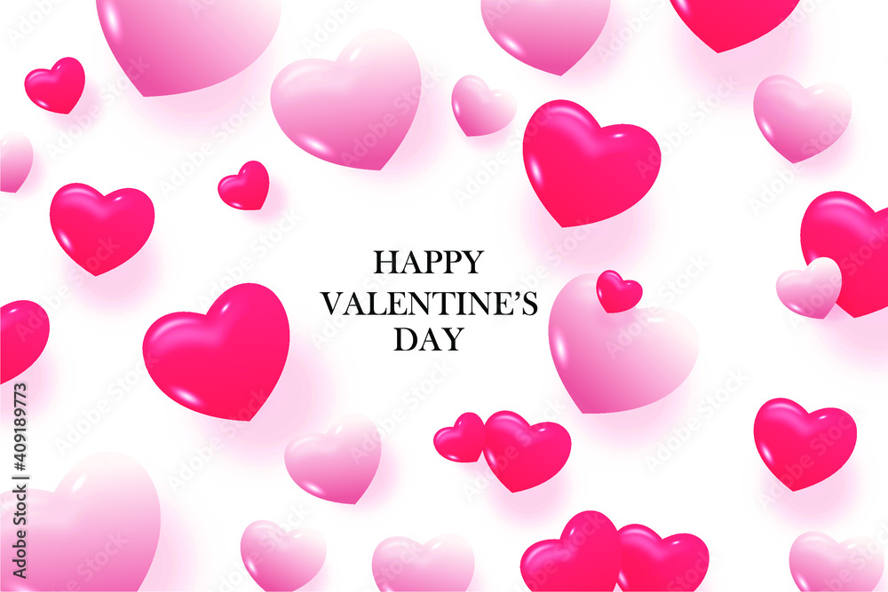 Elegant heart background on valentines day love illustration