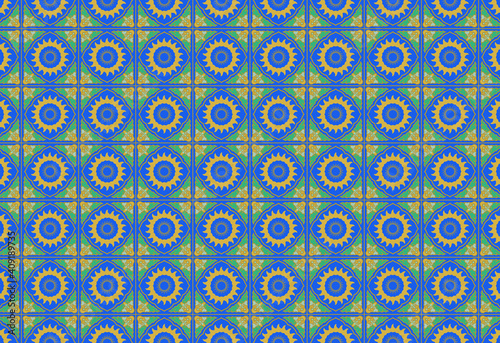 Vintage four-square continuous vector background pattern