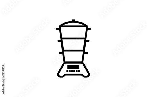 Double boiler icon. Vector linear sign, symbol, logo of kitchen double boiler for mobile concept and web design. Icon for the website of the store of household appliances, gadgets and electronics.