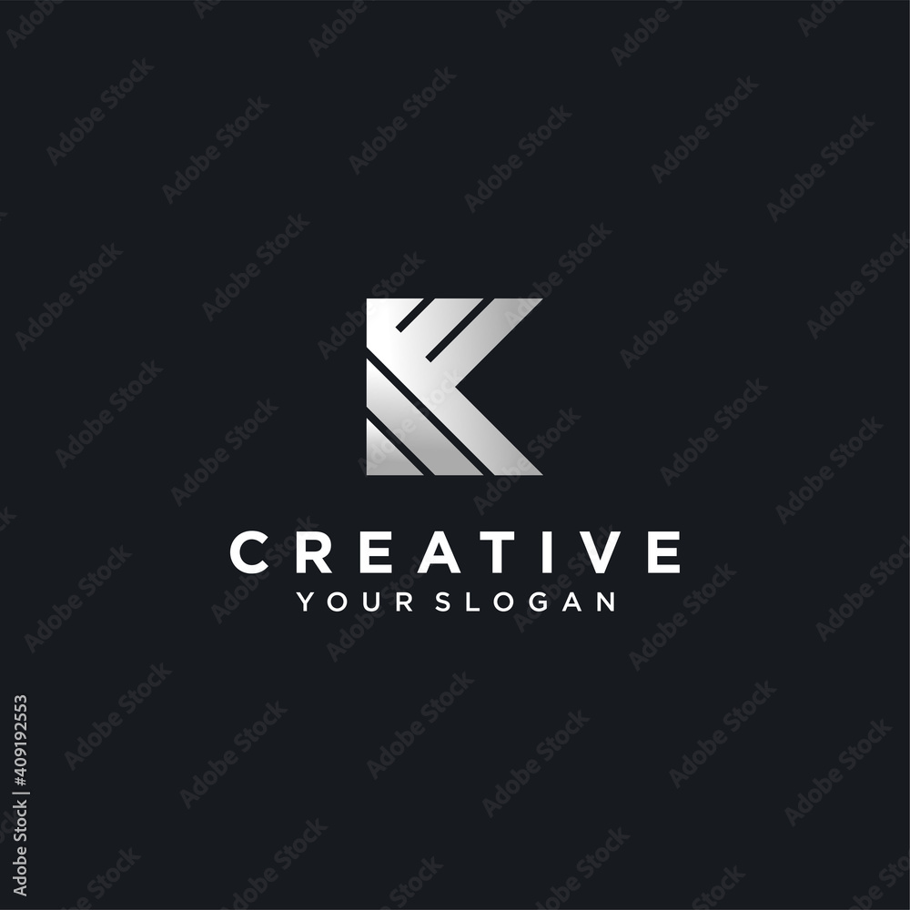 Initials k logo with a silver color modern concept for the company Premium Vector. part 5 Initials k logo with a silver color modern concept for the company Premium Vector. part 5