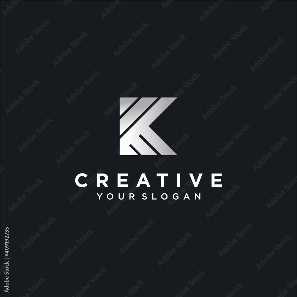 Initials k logo with a silver color modern concept for the company Premium Vector. part 7 Initials k logo with a silver color modern concept for the company Premium Vector. part 7