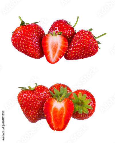 Fresh ripe Strawberry isolated on white background. 
