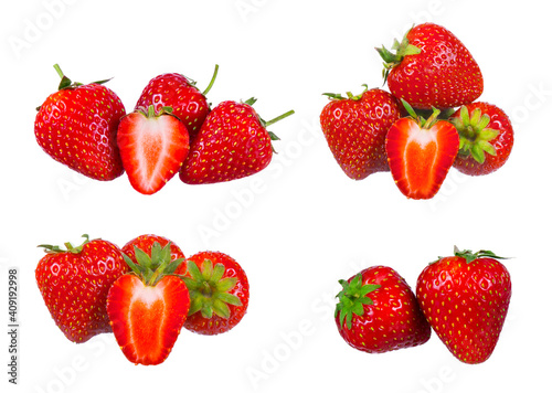 Fresh ripe Strawberry isolated on white background. 