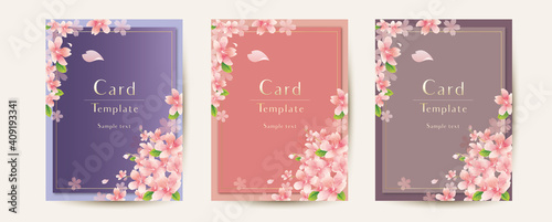 Elegant Spring Flowers Vector Background　エレガントな花のカードセット,　結婚式　