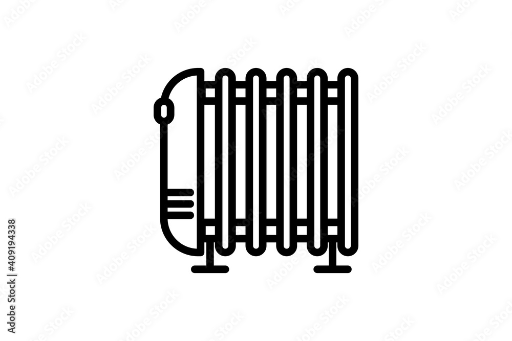 Heater icon. Vector linear sign, symbol, logo of heater for mobile concept and web design. Icon for the website of the store of household appliances, gadgets and electronics. Heater icon. Vector linear sign, symbol, logo of heater for mobile concept and web design. Icon for the website of the store of household appliances, gadgets and electronics.