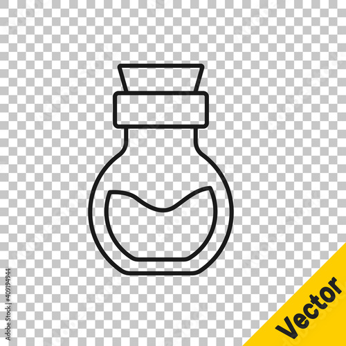 Poison in bottle icon isolated on white background. Bottle of poison or poisonous chemical toxin. Vector.
