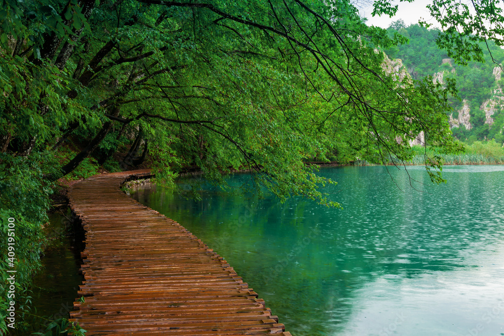 Fototapeta premium beautiful waterfalls in Plitvice Lakes National Park, Croatia