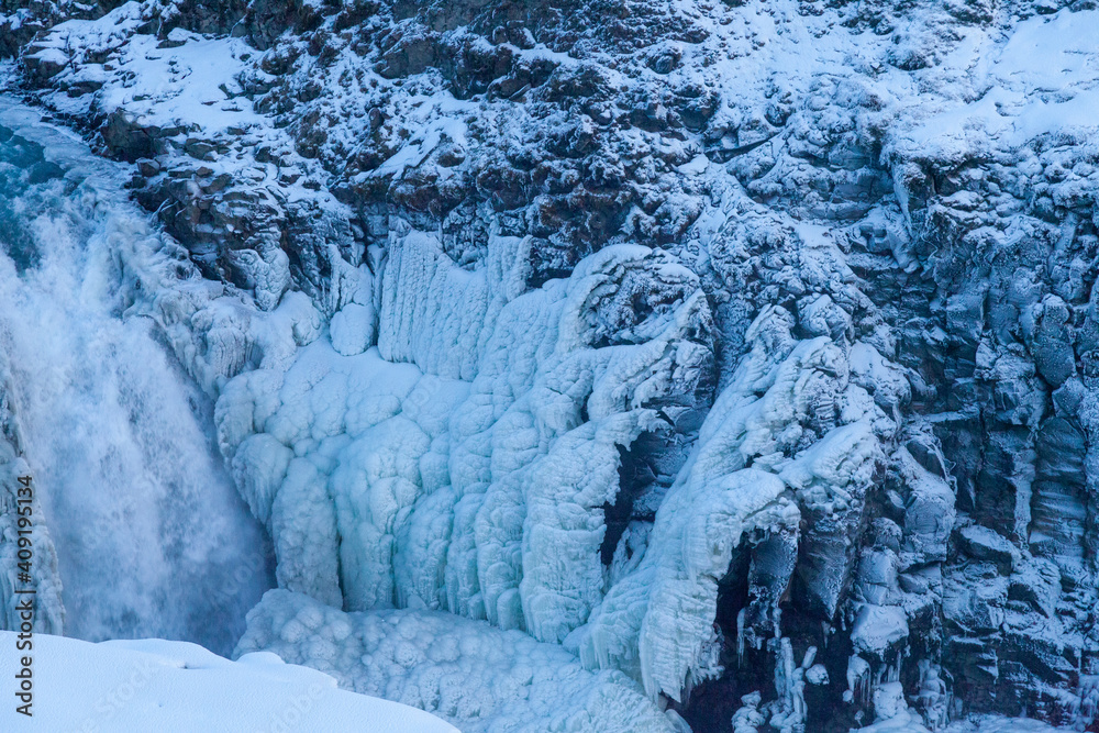 Gullfoss, Iceland - 01/02/2018 : Gullfoss one of the most beautiful waterfall in Iceland. Gullfoss, Iceland - 01/02/2018 : Gullfoss one of the most beautiful waterfall in Iceland.