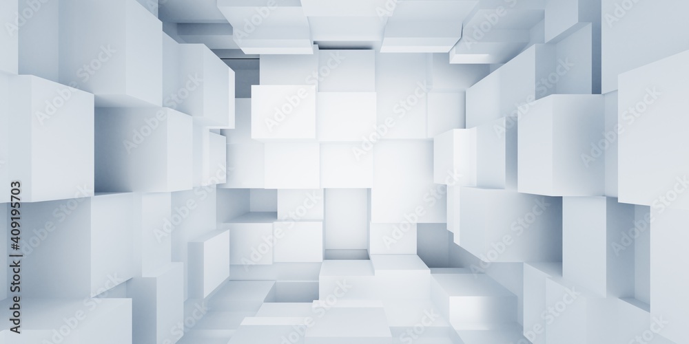 Obraz premium Abstract geometric shape from gray cubes