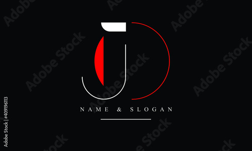 OJ, JO, O, J abstract letters logo monogram