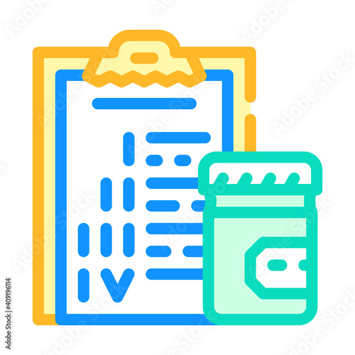 checklist with testing stages color icon vector illustration