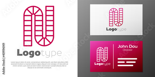 Logotype line Board game icon isolated on white background. Logo design template element. Vector.