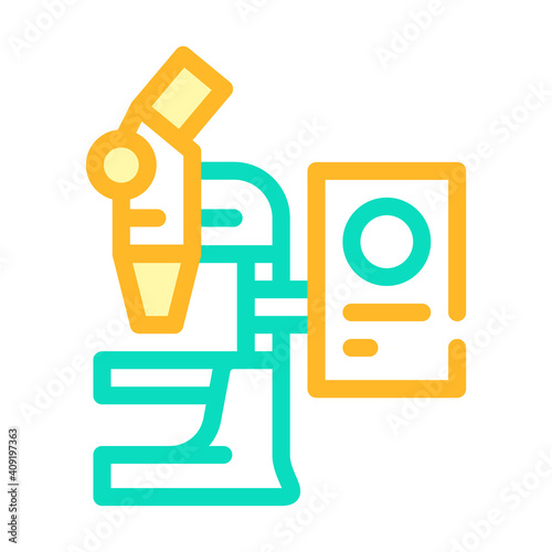 electronic microscope color icon vector illustration flat