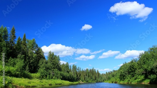 landscape with blue sky