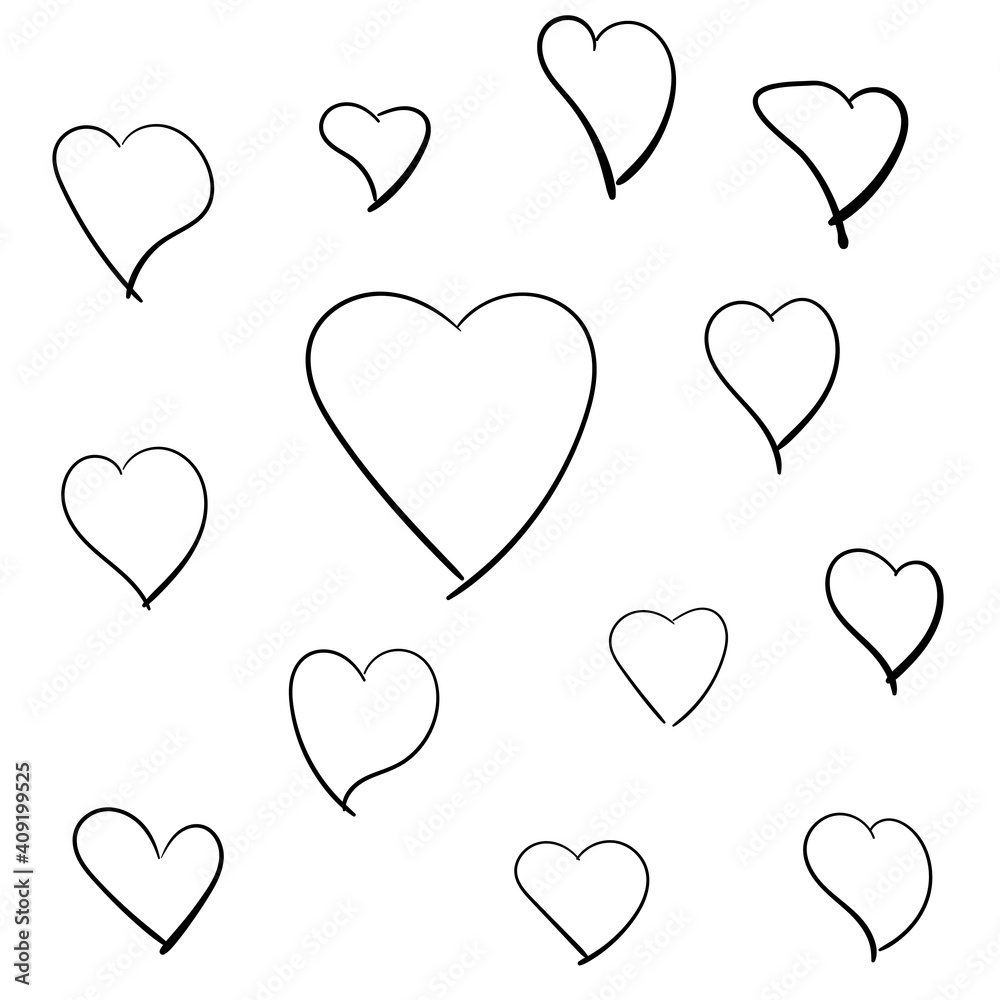 Hearts pattern. Vector hearts pattern.