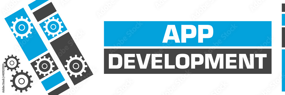 App Development Blue Grey Line Boxes Gears App Development Blue Grey Line Boxes Gears