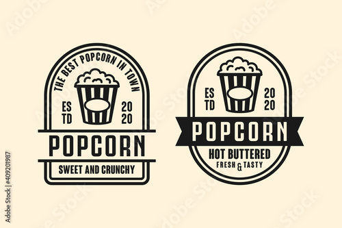 Popcorn vector design logo Ccollection