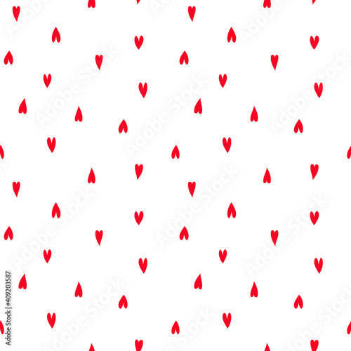 Vector monochrome romantic seamless pattern with hearts. Can be used for wallpaper, pattern fills, web page background,surface textures. Lovely repeatable red and white vector background