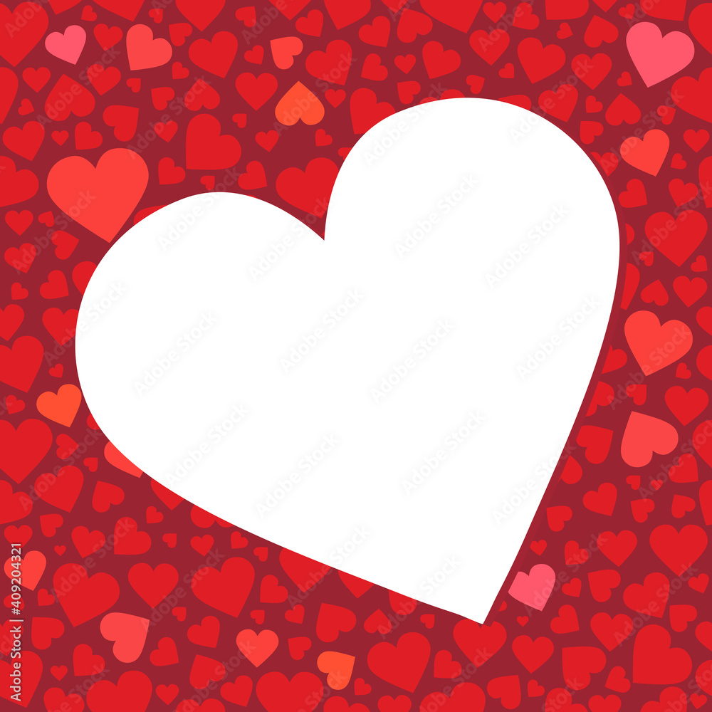 Romantic background of hearts. Valentine's day