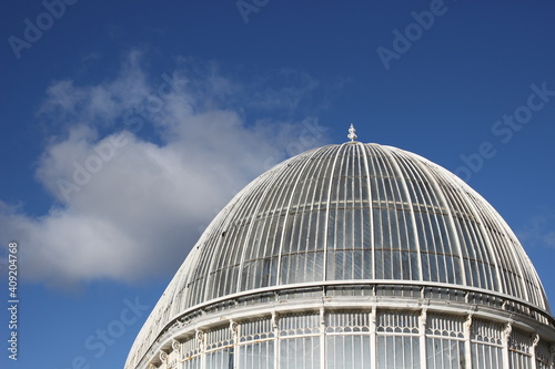 Irish Greenhouse against blue sky