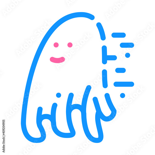 ghost spirit of a dead person color icon vector illustration
