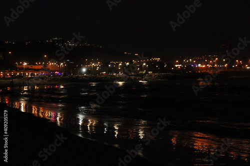 night view of the beach, Haifa.