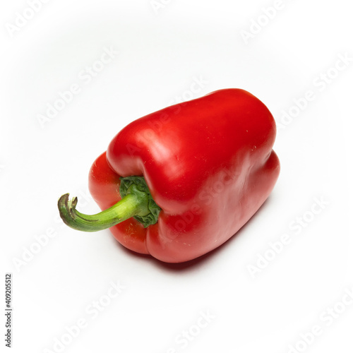 Single isolated white red fresh pepper vegetable food