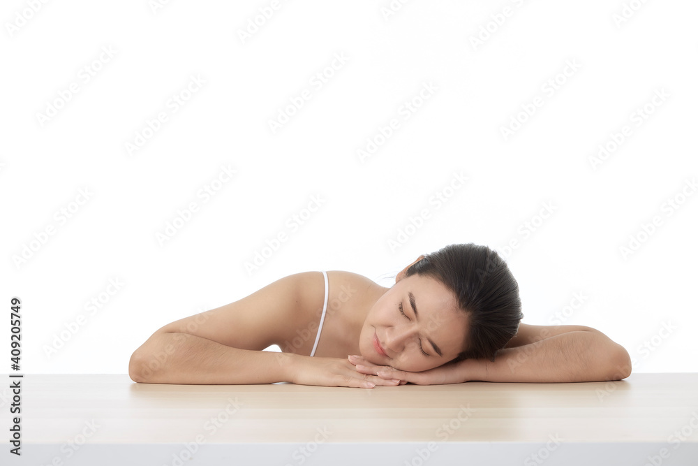 Young beautiful girl with perfect clean skin