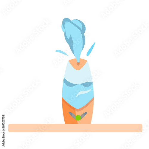 Humidifier with house plants. Equipment for home or office. Ultrasonic air purifier in the interior. Cleaning and humidifying device. Modern vector illustration in flat cartoon style.