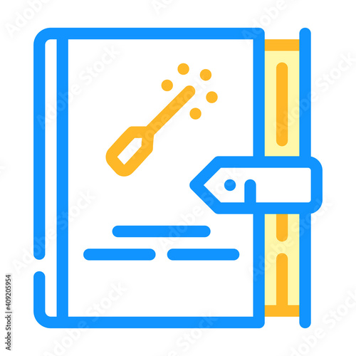 book magical literature color icon vector illustration