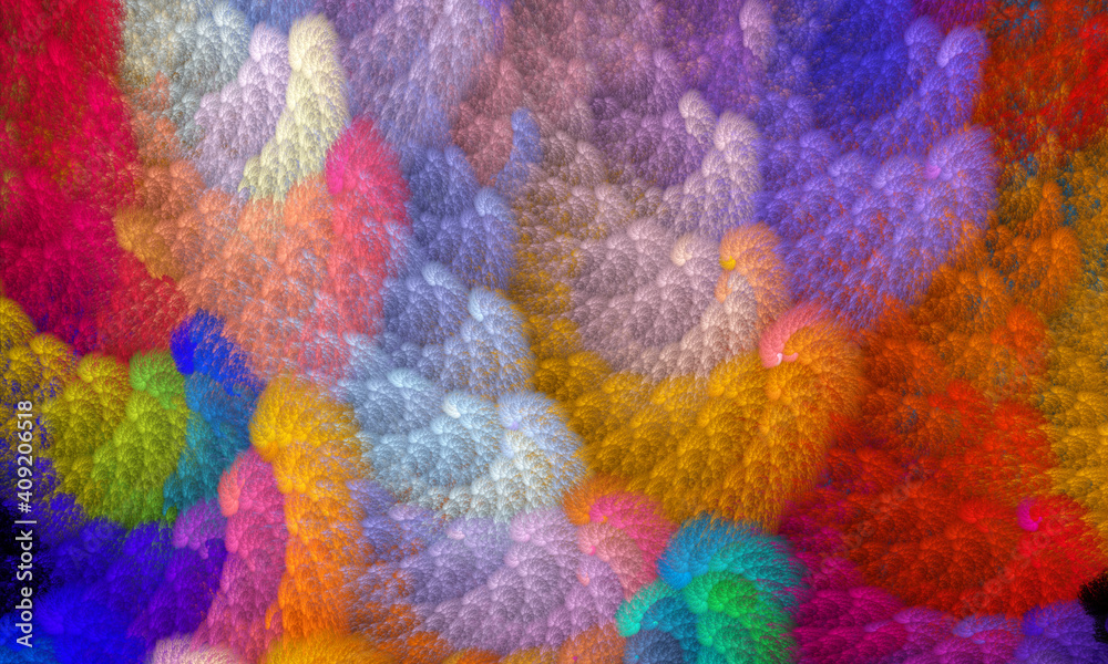 Abstract fractal clouds texture background. Digital fractal art. Computer generated image. Modern background for print or design. Fractal marbled texture. 3D illustration.