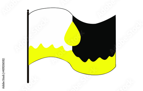 Vector illustration of waving Urolagnia pride flag on white background. A symbol of the urine fetish community.