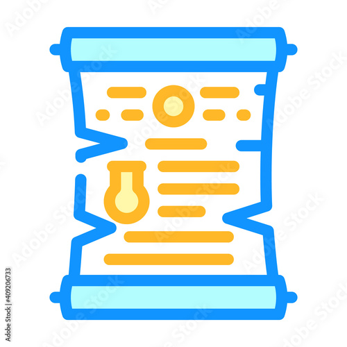 scroll with magic spell color icon vector illustration