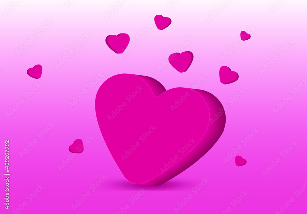 Heart, love. Valentine's Day. Banner. Vector illustration