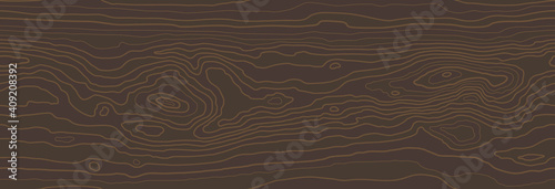 Brown red wooden surface with fibre and grain. Natural lines wood texture, seamless tree striped background. Vector illustration